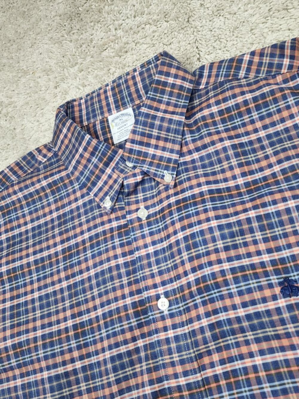 Brooks Brothers Button Down Shirt Mens Size XLRegent Oxford All Supima 100% VTG - Picture 3 of 6
